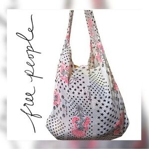 Free People Pink and Black Floral Fabric